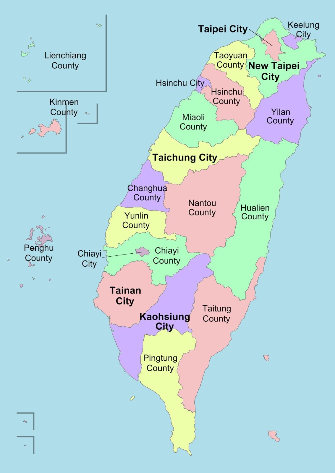 Χάρτης της Ταϊβάν county