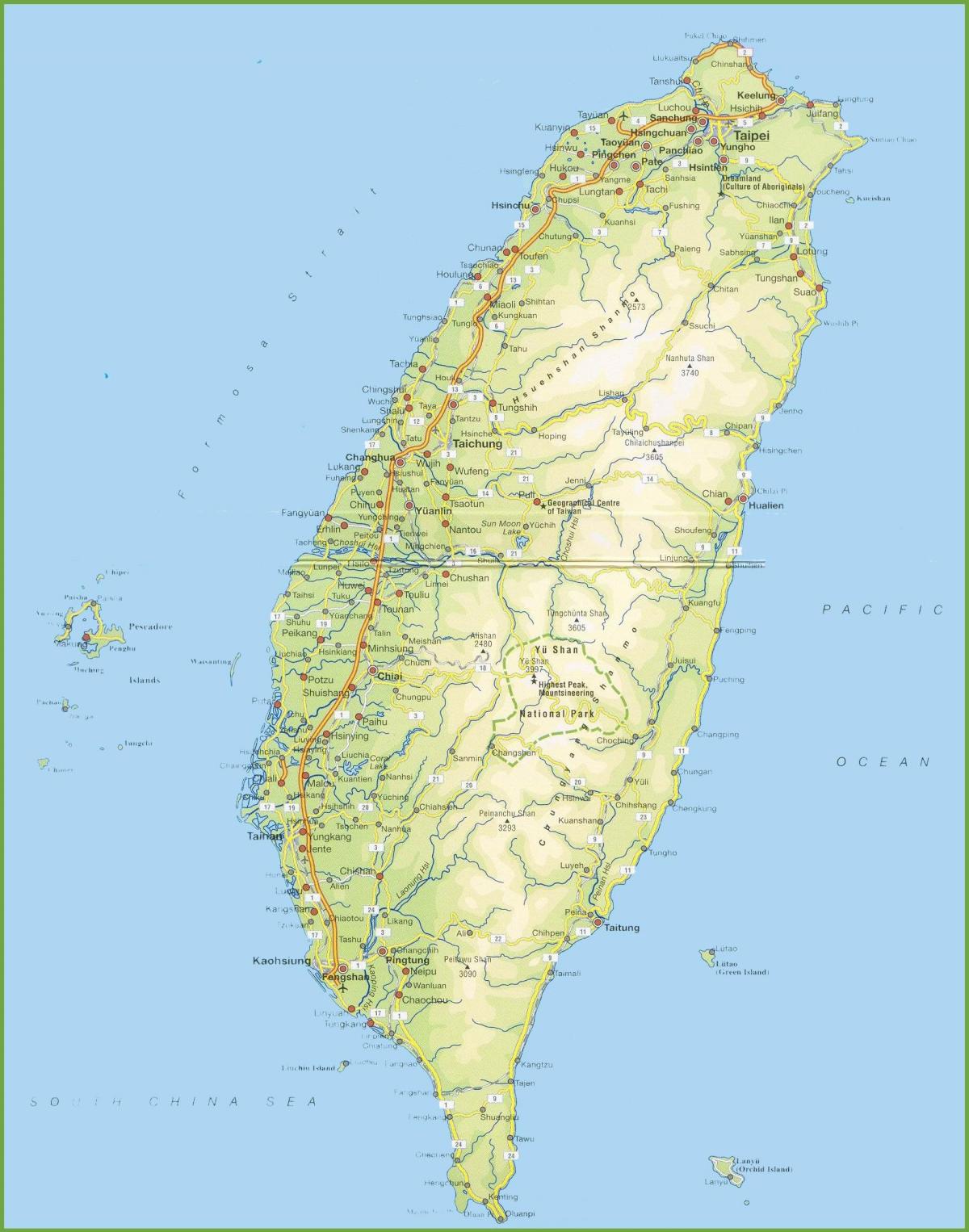 χάρτης της Ταϊβάν