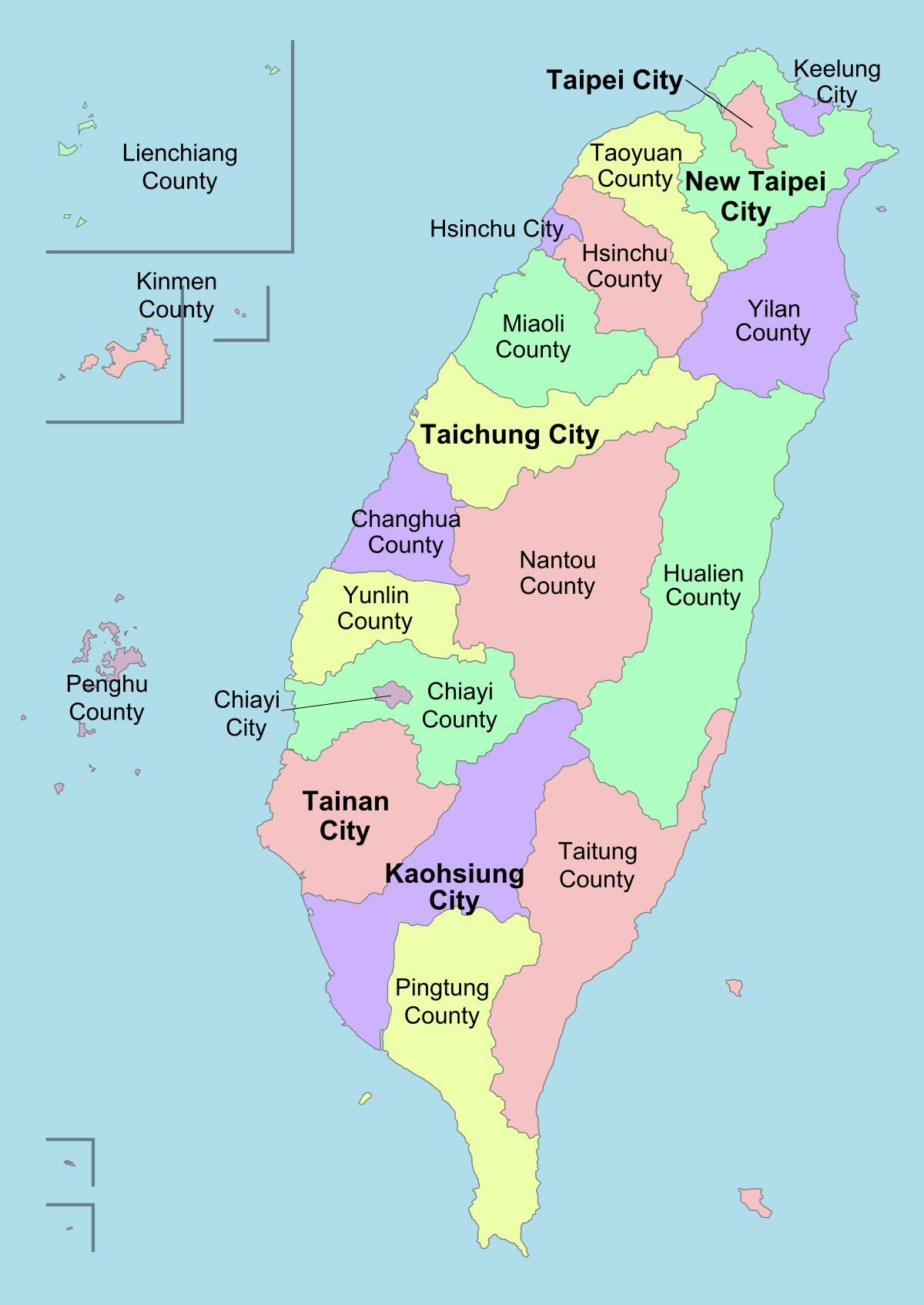 Χάρτης της Ταϊβάν περιοχή 