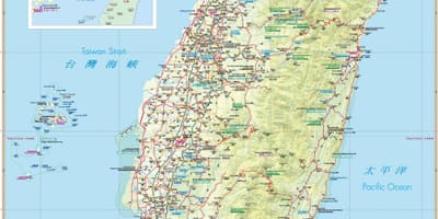 Χάρτης της Ταϊβάν τουριστικά αξιοθέατα