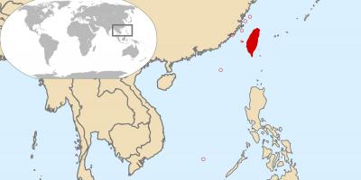 Παγκόσμιο χάρτη που δείχνει την Ταϊβάν